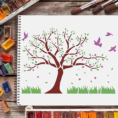 PET Hollow out Drawing Painting Stencils Sets for Kids Teen Boys Girls DIY-WH0172-454-1