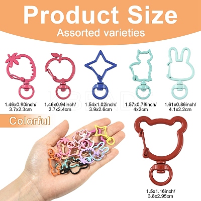 15Pcs Spray Painted Alloy Swivel Lobster Claw Clasps FIND-YW0010-11-1