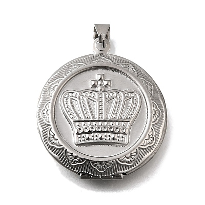 316 Stainless Steel Locket Pendants STAS-C123-04B-P-1