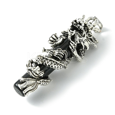 Tibetan Style Alloy & Glass Big Pendants FIND-B041-02AS-01-1