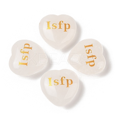 Natural Quartz Crystal Heart Engraving MBTI Figurines Statues for Home Office Desk Decorations G-K353-05D-1