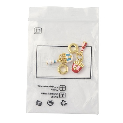 2Pcs 2 Colors Brass Enamel European Dangle Charms KK-FS0001-81-1