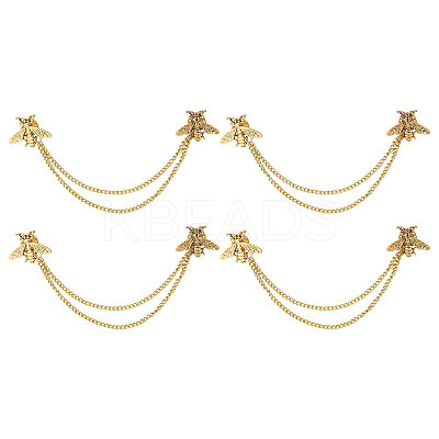 4Pcs Bee Alloy Hanging Chain Brooch FIND-CA0011-13G-1