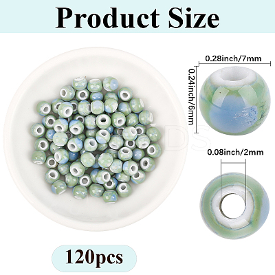 120Pcs Handmade Porcelain Beads PORC-PA0001-30E-1