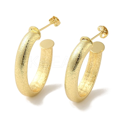 Rack Plating Texture Oval Brass Stud Earrings EJEW-P272-07G-1
