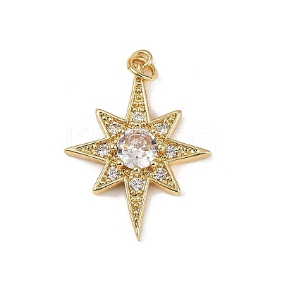 Brass Micro Pave Cubic Zirconia Pendants KK-R230-05G-1