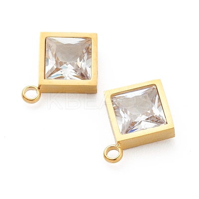 304 Stainless Steel Rhinestone Pendant STAS-Z009-15G-1