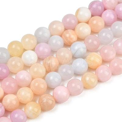 Natural Green Jade Beads Strands G-G757-03-8mm-1