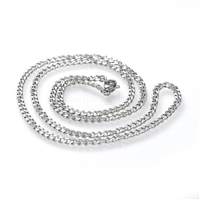 Non-Tarnish 201 Stainless Steel Curb Chain Necklace NJEW-G326-05P-1