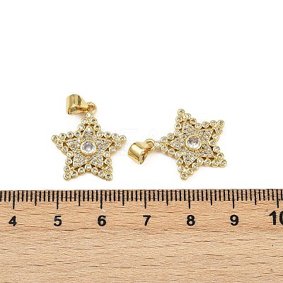 Brass Micro Pave Cubic Zirconia Pendants KK-S526-38G-1