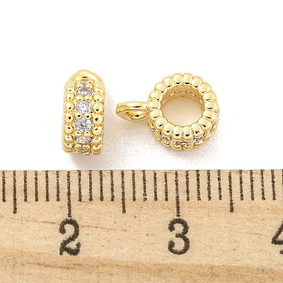 Brass Micro Pave Clear Cubic Zirconia Pendants KK-Z044-08G-1