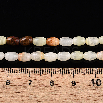 Natural Green Banded Calcite(Afghan Jade) Beads Strands G-N346-02A-12-1
