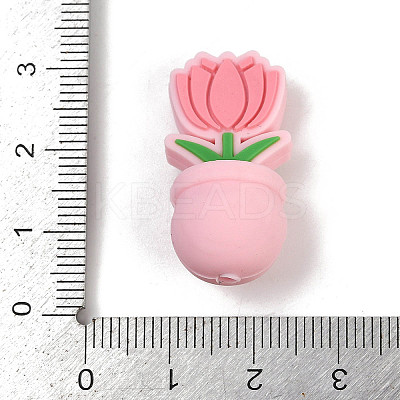 Flower Food Grade Silicone Focal Beads LS-SIL-A011-03B-01-1