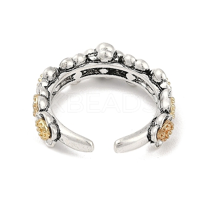 Brass Enamel Open Cuff Rings for Women RJEW-F164-03AS-1
