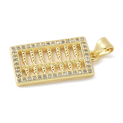 Brass Micro Pave Cubic Zirconia Pendants KK-K298-51G-1