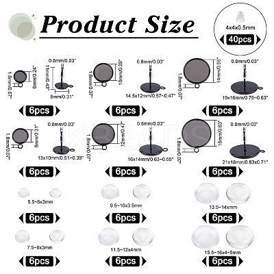 DIY Stud Earring Finding Making Kit DIY-DC0001-36-1