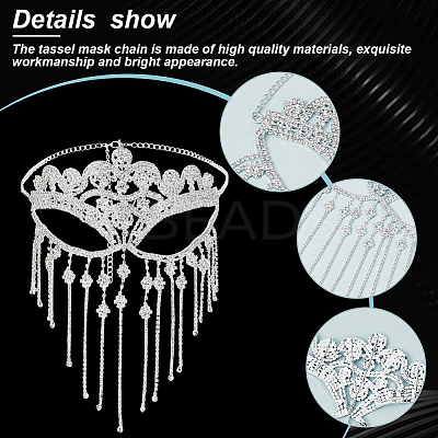 1Pc Alloy Headwear Masquerade Masks AJEW-GA0008-17P-1