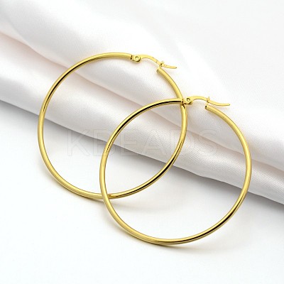 201 Stainless Steel Big Hoop Earrings EJEW-P066-38G-1
