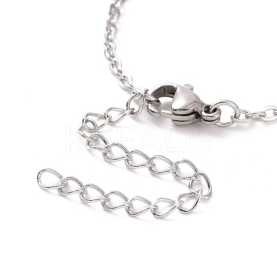 Non-Tarnish 302 Stainless Steel Heart Puzzle Pendant Lariat Necklaces NJEW-I118-01P-1