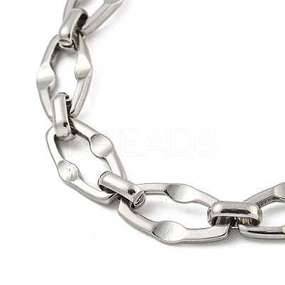 Non-Tarnish 304 Stainless Steel Dapped Chains Bracelets for Men & Women BJEW-D042-05P-1