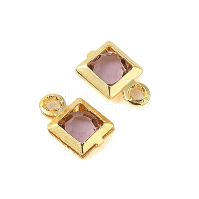 Rack Plating Brass Glass Pendants KK-S385-02G-08-1