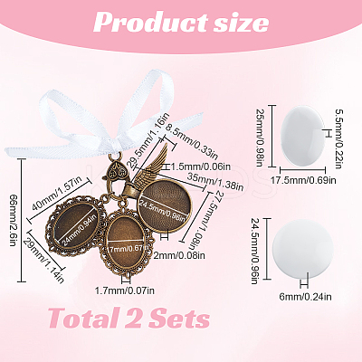 2 Sets Wedding Bouquet Alloy & Glass Photo Charms DIY-SC0025-64-1