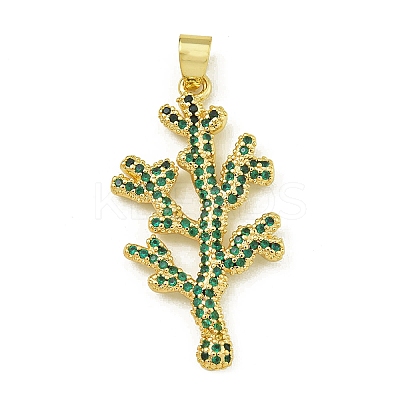 Rack Plating Brass Pave Cubic Zirconia Pendants KK-U029-11G-03-1