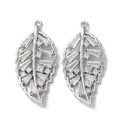 Brass Micro Pave Cubic Zirconia Pendants KK-F872-10P-1