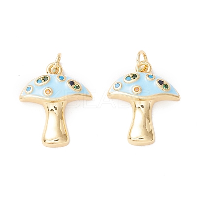 Autumn Theme Rack Plating Brass Micro Pave Colorful Cubic Zirconia Pendants KK-D073-06G-1