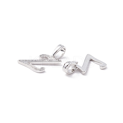 Rack Plating Eco-Friendly Brass Letter Pendants KK-K265-02P-Z-1