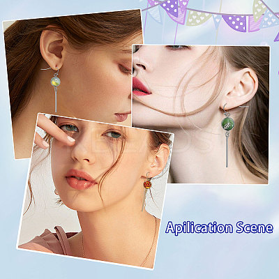 8 Pairs 4 Styles Blank Dome Glass Dangle Earrings EJEW-AB00008-1