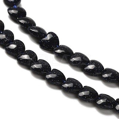 Synthetic Blue Goldstone Beads Strands G-P575-C06-6mm-1