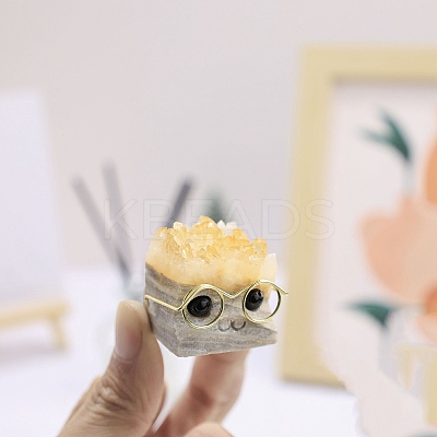 Natural Druzy Quartz Crystal Hedgehog Figurines PW-WG26886-01-1