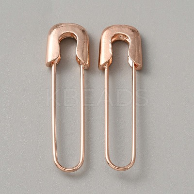 Exquisite Alloy Safety Pin Shape Hoop Earrings for Women EJEW-WH0001-17RG-1