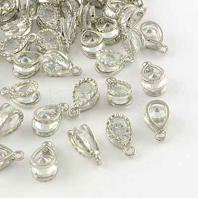 Teardrop Alloy Charms LS-X-ZIRC-R007-038A-02-1