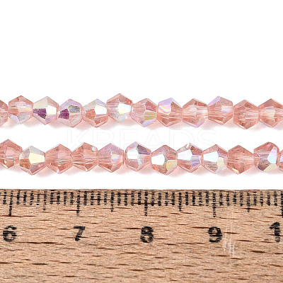 AB Color Plated Transparent Glass Beads Strands GLAA-G127-01-02E-1
