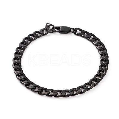 Men's 304 Stainless Steel Cuban Link Chain Bracelets X-BJEW-JB05917-02-1