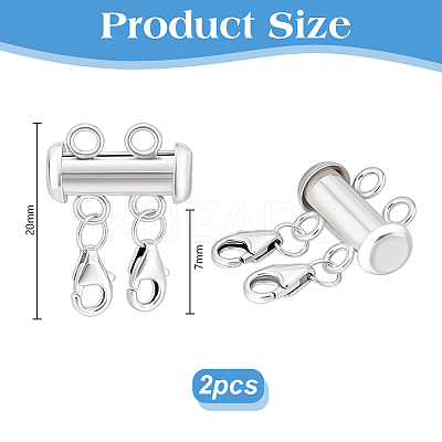 925 Sterling Silver Slide Lock Clasps PALLOY-PH01805-1