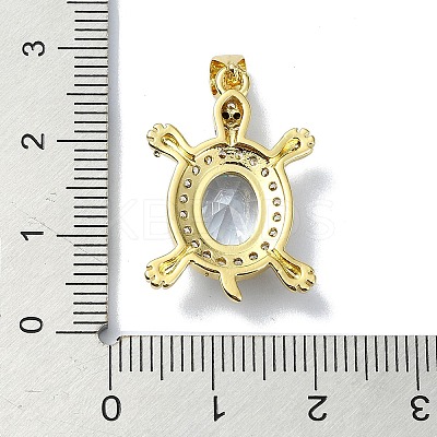 Rack Plating Real 18K Gold Plated Brass Micro Pave Cubic Zirconia Pendants KK-B084-06G-06-1