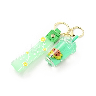Floating Creative Cute Cartoon Liquid Filled Acrylic Cup Keychain KEYC-G052-02LG-1