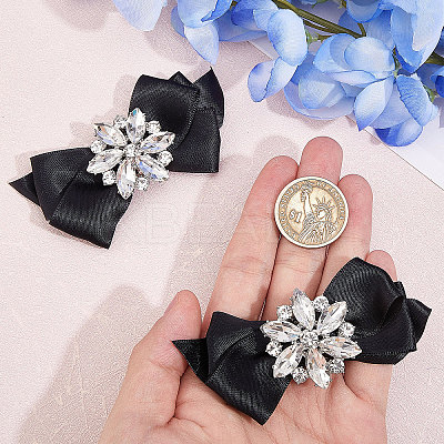 2Pcs Detachable Bowknot Polyester Ribbon Shoe Decoration FIND-FG0003-03C-1