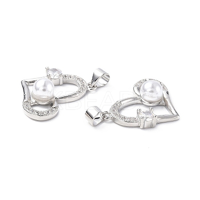 Eco-friendly Rack Plating Brass Micro Pave Cubic Zirconia Pendants KK-F845-43P-1