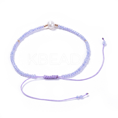 Adjustable Nylon Thread Braided Beads Bracelets BJEW-JB04375-1