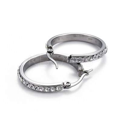 304 Stainless Steel Hoop Earrings EJEW-L232-036A-P-1