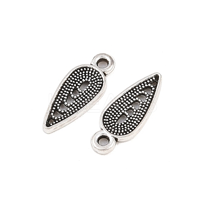 Tibetan Style Alloy Hollow Teardrop Charms PALLOY-A024-12AS-1