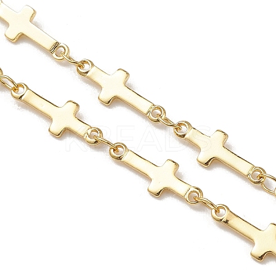 Round White Shell Pearl & Brass Rosary Bead Necklaces NJEW-JN05836-1