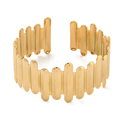 Ion Plating(IP) Exaggerated 304 Stainless Steel Cuff Bangles for Women BJEW-P331-04G-1