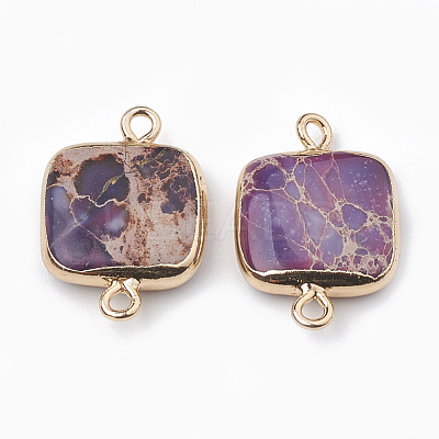 Electroplate Natural Regalite/Imperial Jasper/Sea Sediment Jasper Links connectors G-S329-016-1