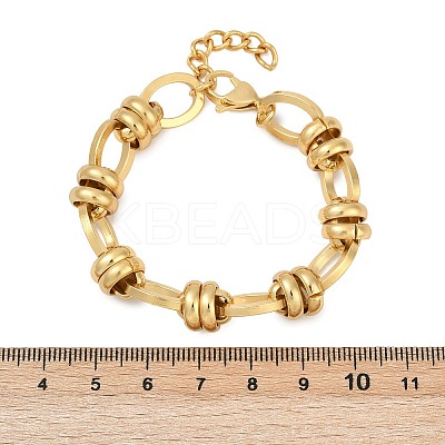 304 Stainless Steel Oval Link Chain Bracelets for Women BJEW-C104-01C-G-1