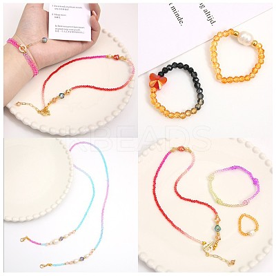 10 Strands Transparent Gradient Color Glass Beads Strands GLAA-CJ0002-09A-1